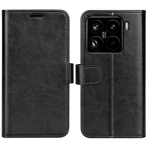 

For Xiaomi 15 Pro R64 Texture Horizontal Flip Leather Phone Case(Black)