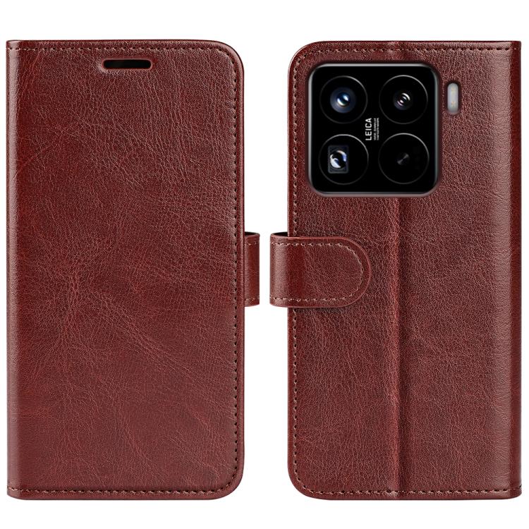

For Xiaomi 15 Pro R64 Texture Horizontal Flip Leather Phone Case(Brown)