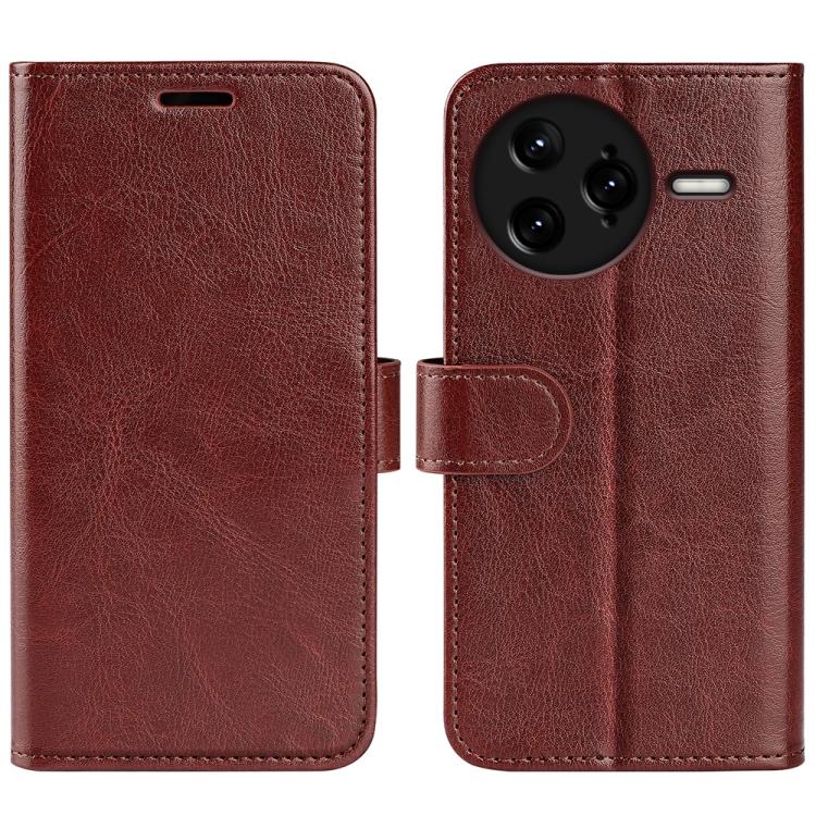 

For Redmi K80 Pro / Poco F7 Ultra R64 Texture Horizontal Flip Leather Phone Case(Brown)