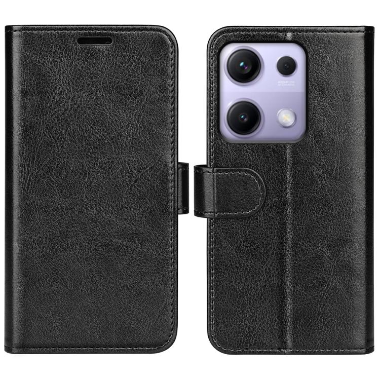 

For Redmi Note 14S 4G R64 Texture Horizontal Flip Leather Phone Case(Black)