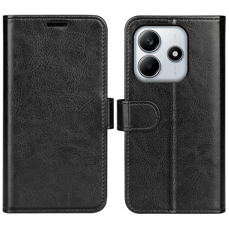 

For Redmi Note 14 4G 164.84mm R64 Texture Horizontal Flip Leather Phone Case(Black)