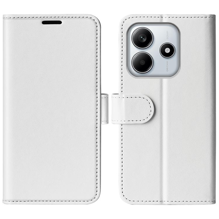 

For Redmi Note 14 4G 164.84mm R64 Texture Horizontal Flip Leather Phone Case(White)