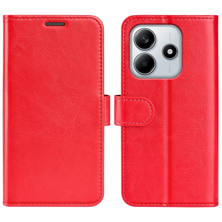

For Redmi Note 14 4G 164.84mm R64 Texture Horizontal Flip Leather Phone Case(Red)