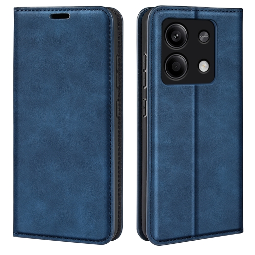 

For Xiaomi Redmi Note 13 5G Retro-skin Magnetic Suction Leather Phone Case(Dark Blue)