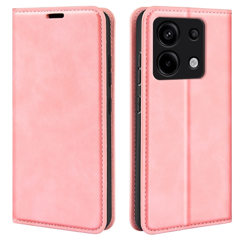 

For Xiaomi Redmi Note 13 Pro 5G Retro-skin Magnetic Suction Leather Phone Case(Pink)