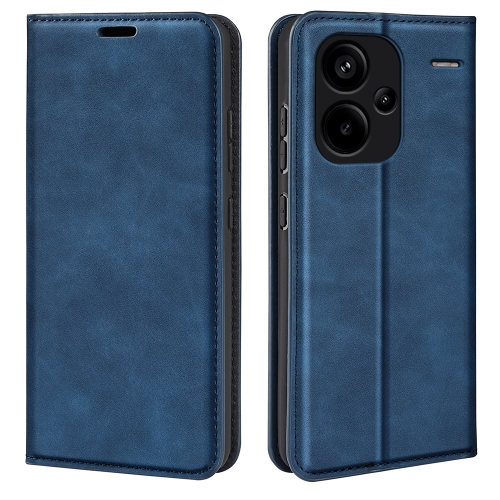 

For Xiaomi Redmi Note 13 Pro+ Retro-skin Magnetic Suction Leather Phone Case(Dark Blue)