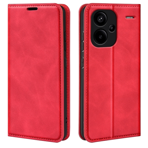 

For Xiaomi Redmi Note 13 Pro+ Retro-skin Magnetic Suction Leather Phone Case(Red)