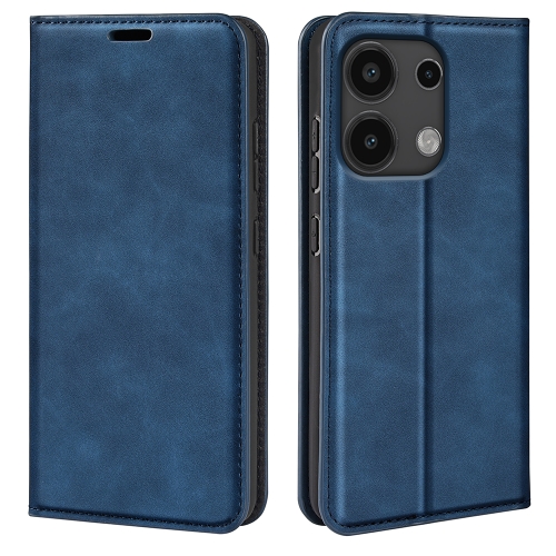 

For Xiaomi Redmi Note 13 Pro 4G Retro-skin Magnetic Suction Leather Phone Case(Dark Blue)