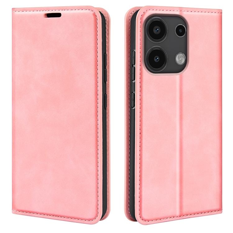 

For Xiaomi Redmi Note 13 Pro 4G Retro-skin Magnetic Suction Leather Phone Case(Pink)