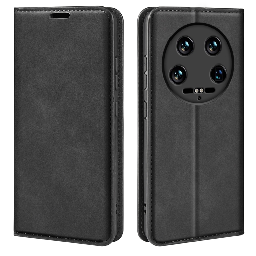 

For Xiaomi 14 Ultra Retro-skin Magnetic Suction Leather Phone Case(Black)