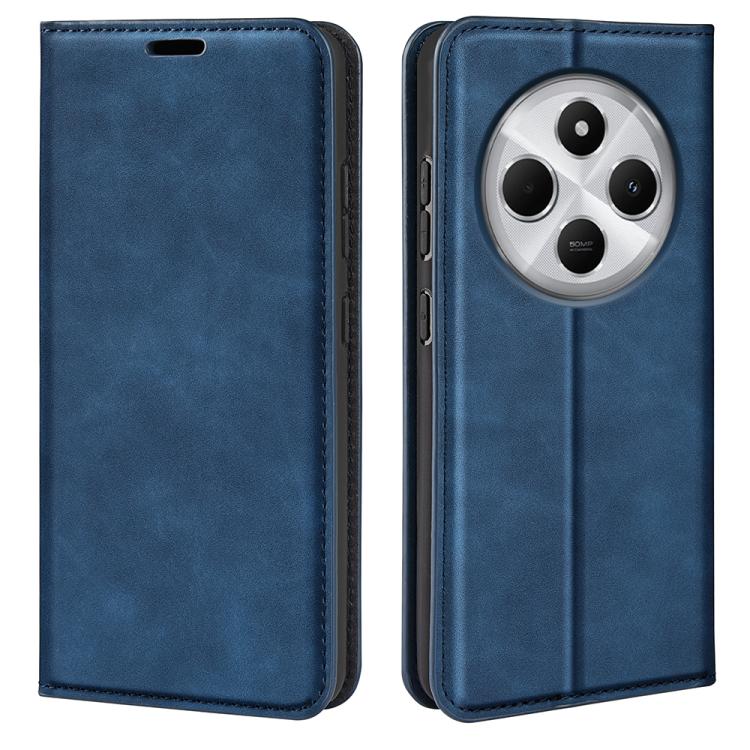 

For Xiaomi Redmi 14C 4G Retro-skin Magnetic Suction Leather Phone Case(Dark Blue)