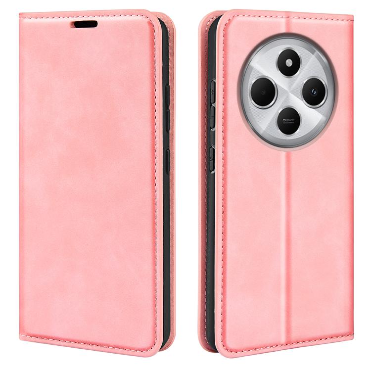 

For Xiaomi Redmi 14C 4G Retro-skin Magnetic Suction Leather Phone Case(Pink)