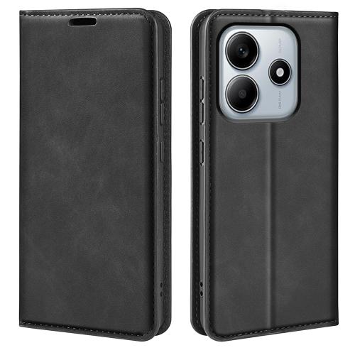 

For Xiaomi Redmi Note 14 5G Retro-skin Magnetic Suction Leather Phone Case(Black)