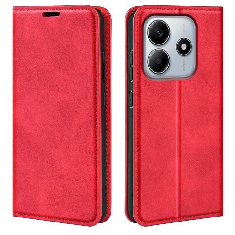 

For Xiaomi Redmi Note 14 5G Retro-skin Magnetic Suction Leather Phone Case(Red)