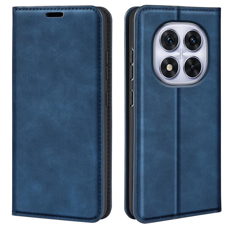 

For Xiaomi Redmi Note 14 Pro 5G Retro-skin Magnetic Suction Leather Phone Case(Dark Blue)