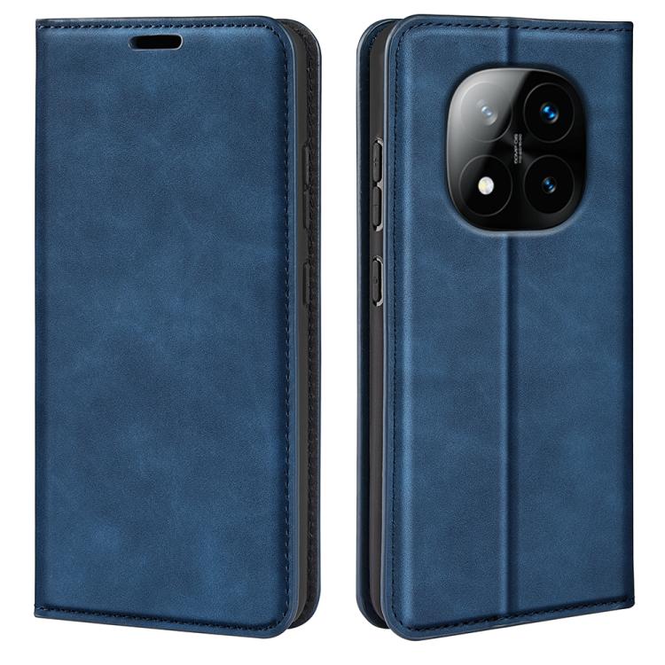 

For Xiaomi Redmi Note 14 Pro+ 5G Retro-skin Magnetic Suction Leather Phone Case(Dark Blue)