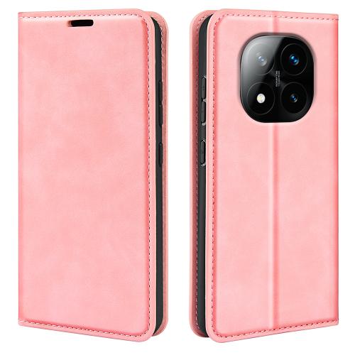 

For Xiaomi Redmi Note 14 Pro+ 5G Retro-skin Magnetic Suction Leather Phone Case(Pink)