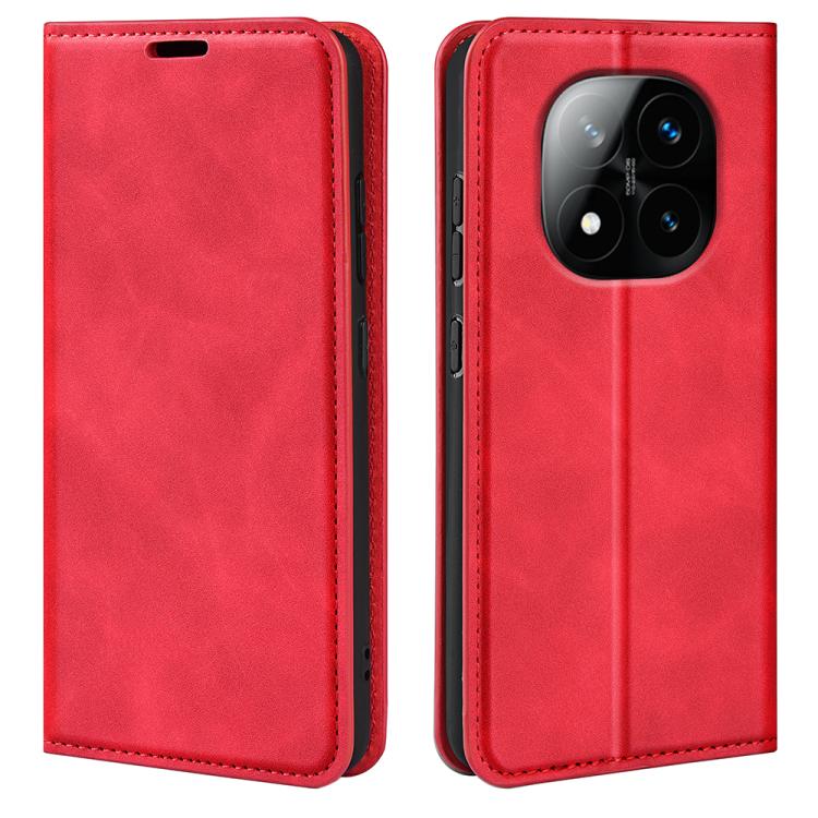 

For Xiaomi Redmi Note 14 Pro+ 5G Retro-skin Magnetic Suction Leather Phone Case(Red)