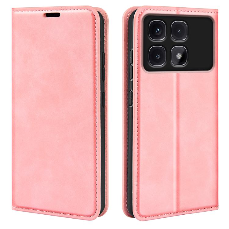 

For Xiaomi Redmi K70 Ultra Retro-skin Magnetic Suction Leather Phone Case(Pink)