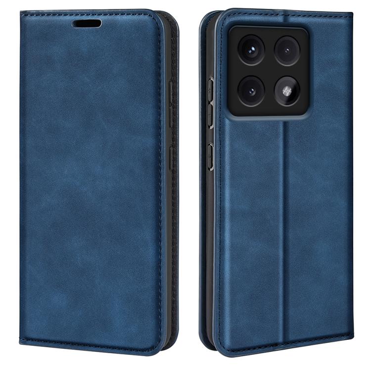 

For Xiaomi 14T Retro-skin Magnetic Suction Leather Phone Case(Dark Blue)