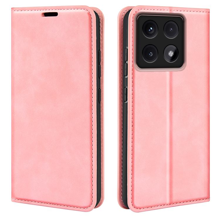 

For Xiaomi 14T Pro Retro-skin Magnetic Suction Leather Phone Case(Pink)