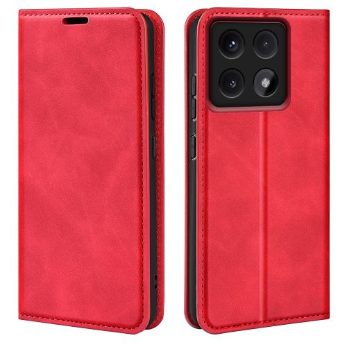 

For Xiaomi 14T Pro Retro-skin Magnetic Suction Leather Phone Case(Red)