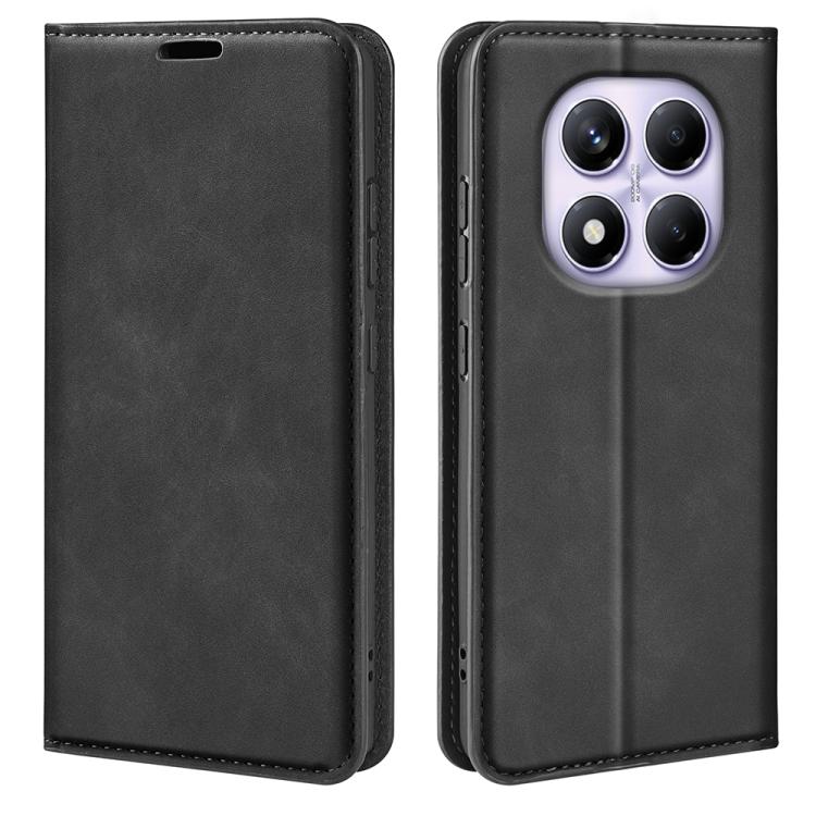 

For Xiaomi Redmi Note 14 Pro 4G Retro-skin Magnetic Suction Leather Phone Case(Black)