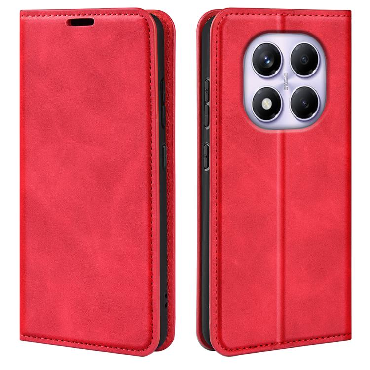 

For Xiaomi Redmi Note 14 Pro 4G Retro-skin Magnetic Suction Leather Phone Case(Red)