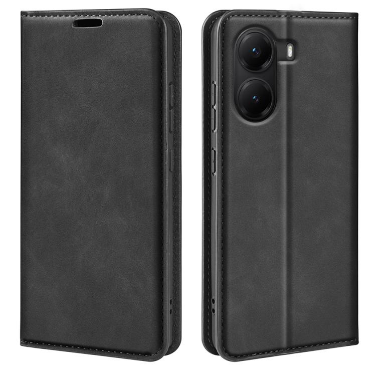 

For Xiaomi Poco X7 Pro Retro-skin Magnetic Suction Leather Phone Case(Black)