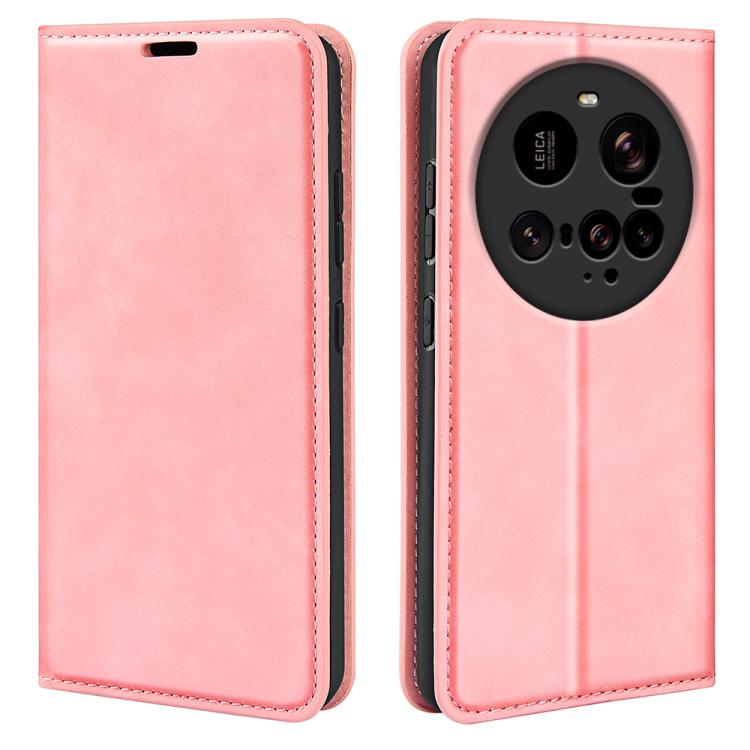 

For Xiaomi 15 Ultra Retro-skin Magnetic Suction Leather Phone Case(Pink)