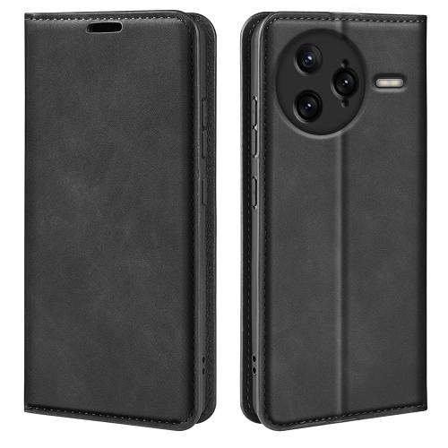 

For Redmi K80 Pro / Poco F7 Ultra Retro-skin Magnetic Suction Leather Phone Case(Black)