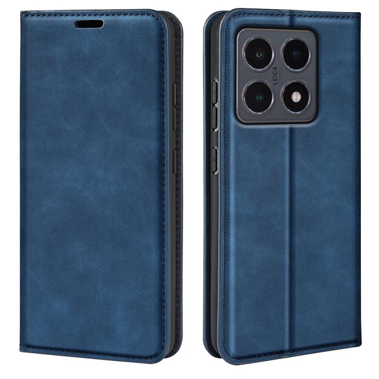 

For Xiaomi 15T Retro-skin Magnetic Suction Leather Phone Case(Dark Blue)