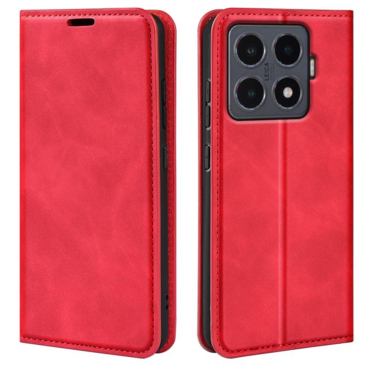 

For Xiaomi 15T Pro Retro-skin Magnetic Suction Leather Phone Case(Red)