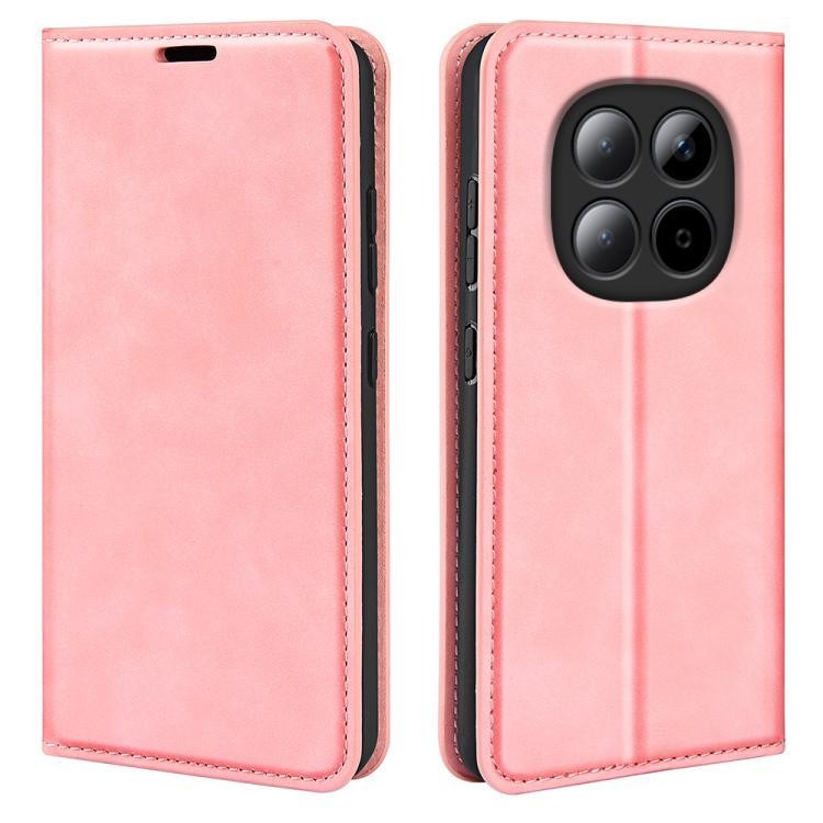

For Redmi Note 15 Pro+ Global 163.3mm Retro-skin Magnetic Suction Leather Phone Case(Pink)