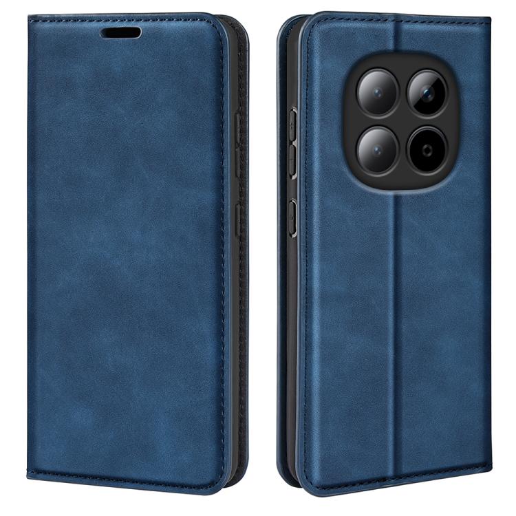 

For Redmi Note Note 15 5G Global 164mm Retro-skin Magnetic Suction Leather Phone Case(Dark Blue)