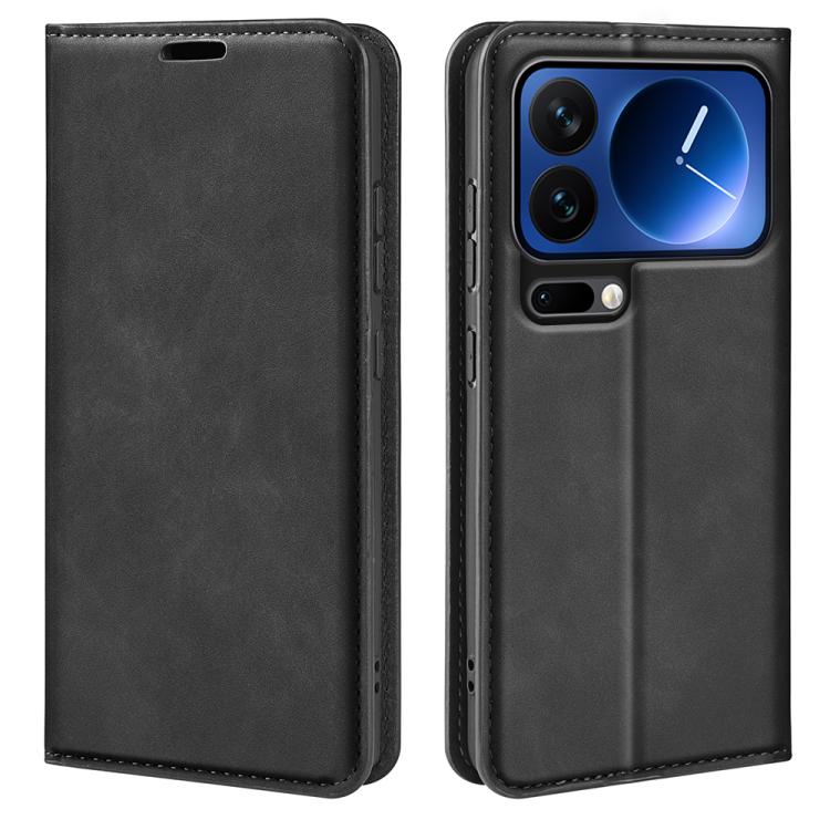 

For Xiaomi 17 Pro Retro-skin Magnetic Suction Leather Phone Case(Black)