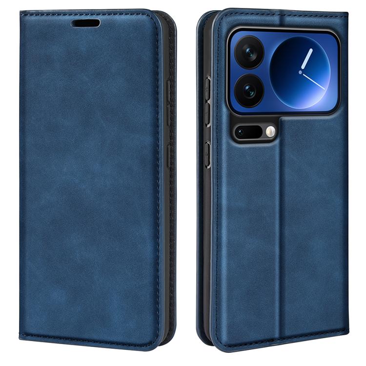 

For Xiaomi 17 Pro Retro-skin Magnetic Suction Leather Phone Case(Dark Blue)