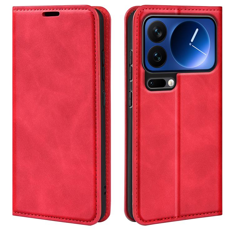 

For Xiaomi 17 Pro Retro-skin Magnetic Suction Leather Phone Case(Red)