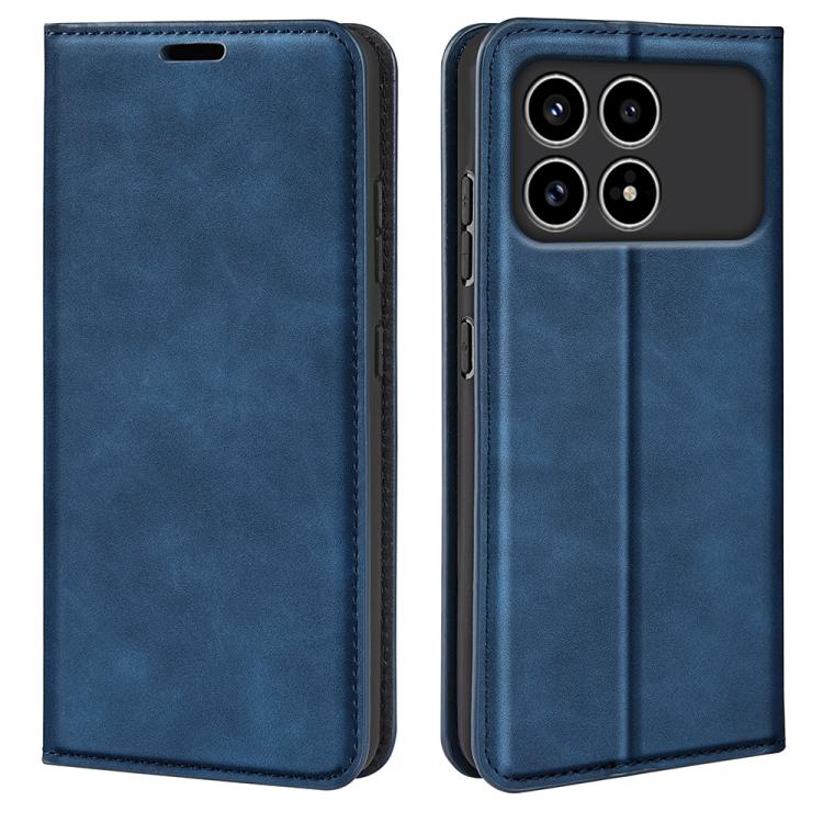 

For Xiaomi Poco F8 Pro 5G Retro-skin Magnetic Suction Leather Phone Case(Dark Blue)