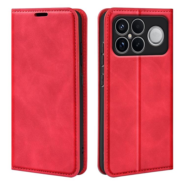 

For Xiaomi Poco F8 Ultra 5G Retro-skin Magnetic Suction Leather Phone Case(Red)