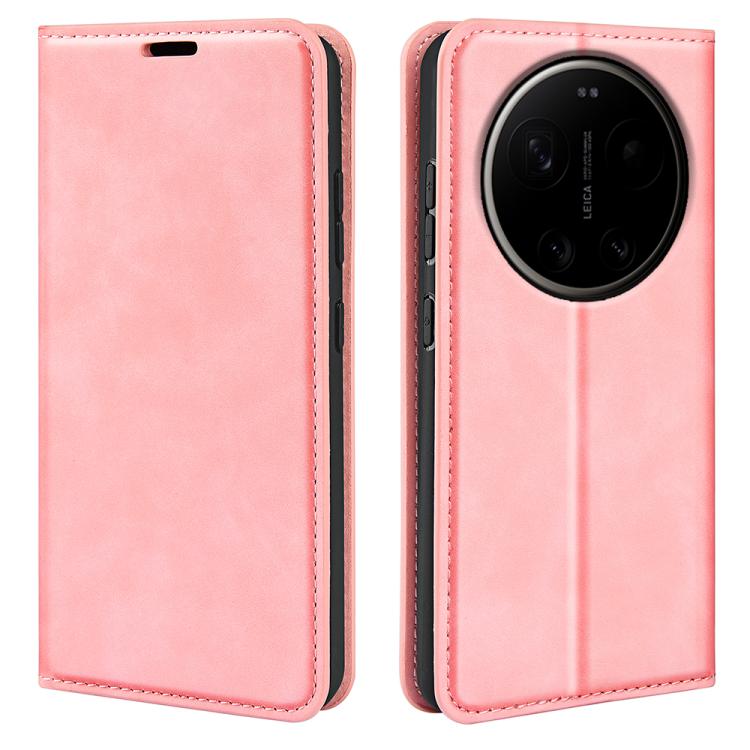 

For Xiaomi 17 Ultra Retro-skin Magnetic Suction Leather Phone Case(Pink)