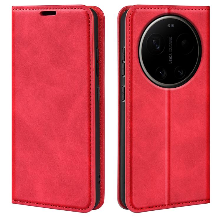 

For Xiaomi 17 Ultra Retro-skin Magnetic Suction Leather Phone Case(Red)