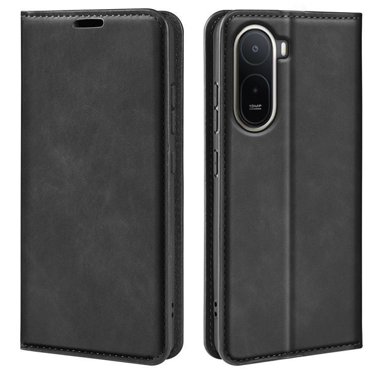 

For Redmi A7 Pro 171mm / Poco C85x 5G Retro-skin Magnetic Suction Leather Phone Case(Black)