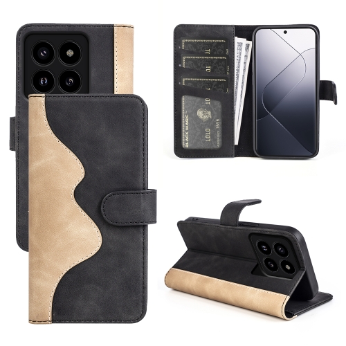 

For Xiaomi 14 Pro Stitching Horizontal Flip Leather Phone Case(Black)