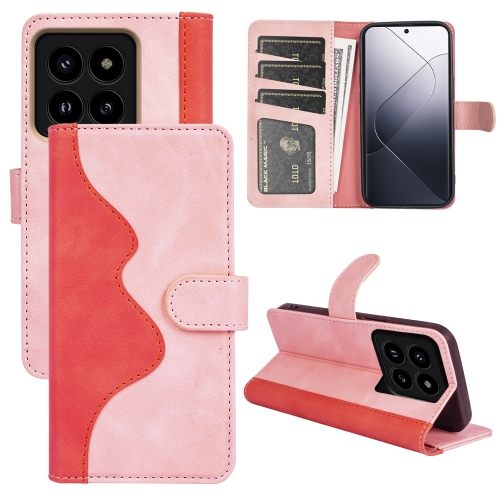 

For Xiaomi 14 Pro Stitching Horizontal Flip Leather Phone Case(Red)