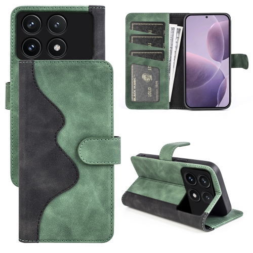 

For Xiaomi Redmi K70 Stitching Horizontal Flip Leather Phone Case(Green)
