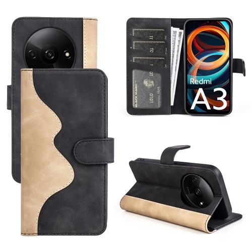 

For Xiaomi Redmi A3 Stitching Horizontal Flip Leather Phone Case(Black)