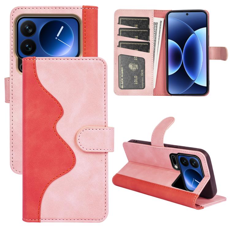 

For Xiaomi 17 Pro Stitching Horizontal Flip Leather Phone Case(Pink)
