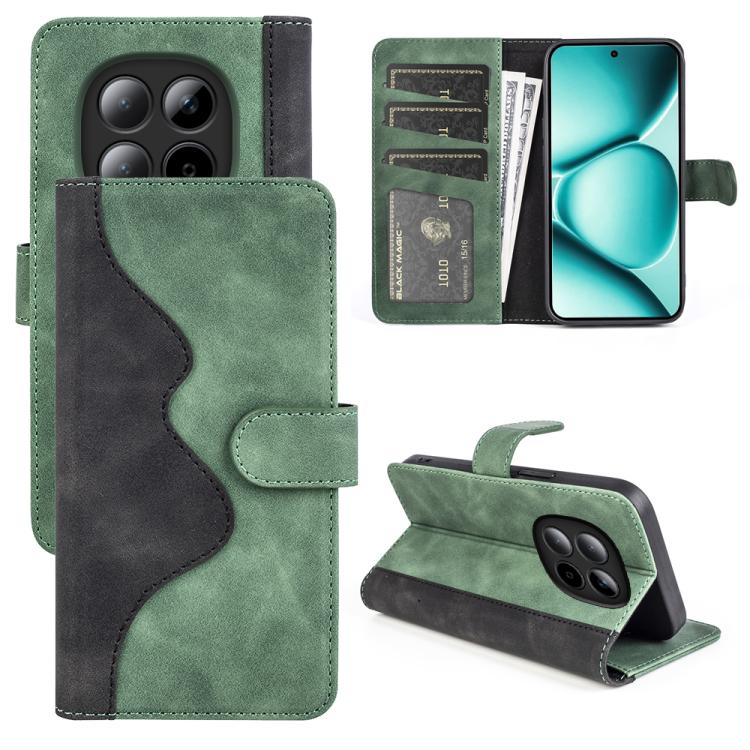 

For Redmi Note 15 Pro+ 5G Global 163.3mm Stitching Horizontal Flip Leather Phone Case(Green)