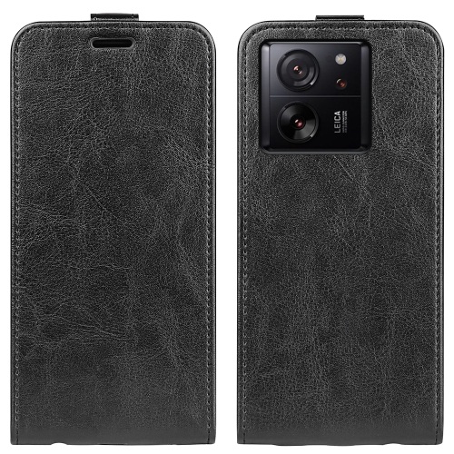 

For Xiaomi 13T R64 Texture Single Vertical Flip Leather Phone Case(Black)